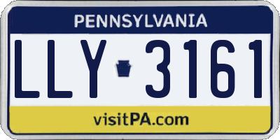 PA license plate LLY3161