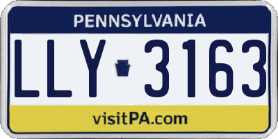 PA license plate LLY3163