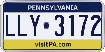 PA license plate LLY3172