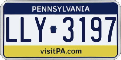 PA license plate LLY3197