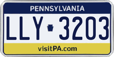 PA license plate LLY3203