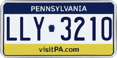 PA license plate LLY3210