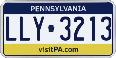 PA license plate LLY3213