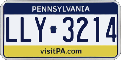 PA license plate LLY3214