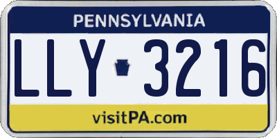 PA license plate LLY3216