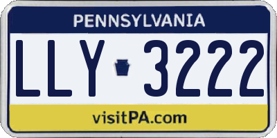 PA license plate LLY3222