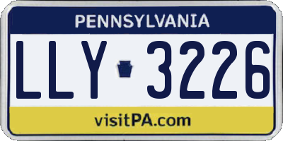 PA license plate LLY3226