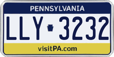 PA license plate LLY3232
