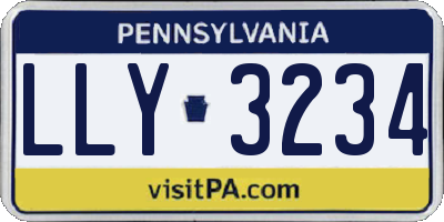 PA license plate LLY3234
