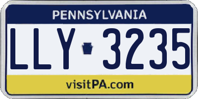 PA license plate LLY3235