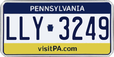 PA license plate LLY3249
