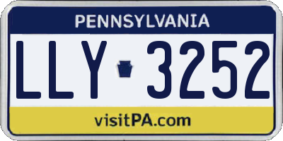 PA license plate LLY3252