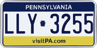 PA license plate LLY3255