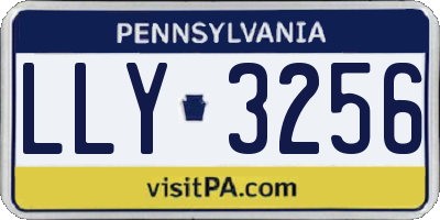 PA license plate LLY3256