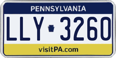 PA license plate LLY3260