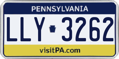 PA license plate LLY3262