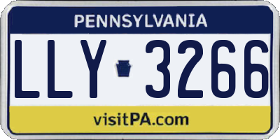 PA license plate LLY3266