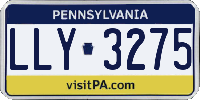 PA license plate LLY3275