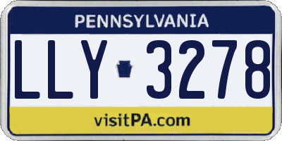 PA license plate LLY3278
