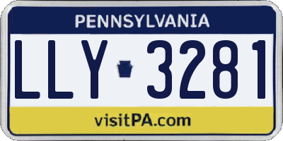 PA license plate LLY3281