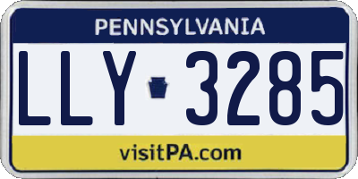 PA license plate LLY3285