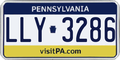 PA license plate LLY3286