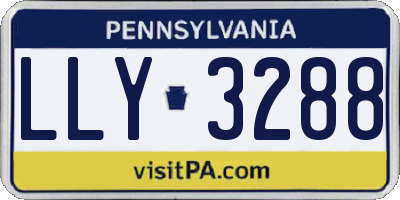 PA license plate LLY3288