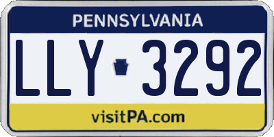 PA license plate LLY3292