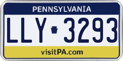 PA license plate LLY3293