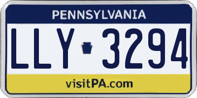 PA license plate LLY3294
