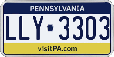 PA license plate LLY3303