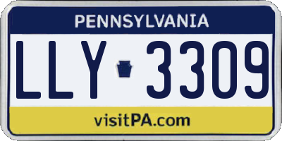 PA license plate LLY3309