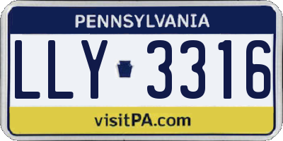 PA license plate LLY3316