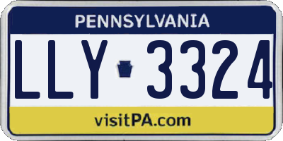 PA license plate LLY3324