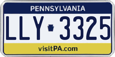PA license plate LLY3325