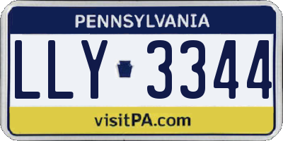 PA license plate LLY3344
