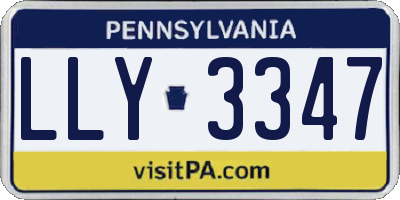 PA license plate LLY3347