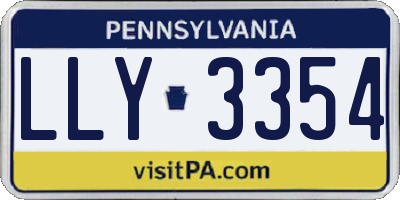 PA license plate LLY3354