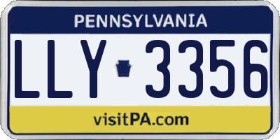 PA license plate LLY3356