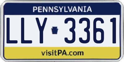 PA license plate LLY3361