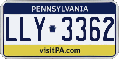PA license plate LLY3362