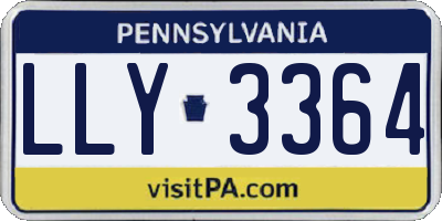 PA license plate LLY3364