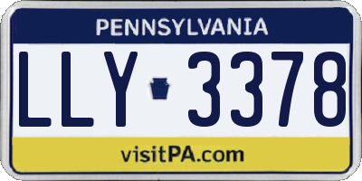 PA license plate LLY3378