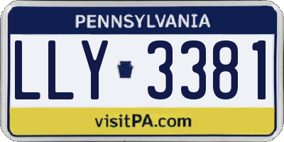 PA license plate LLY3381