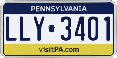 PA license plate LLY3401