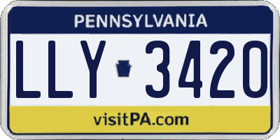 PA license plate LLY3420