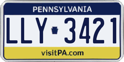 PA license plate LLY3421