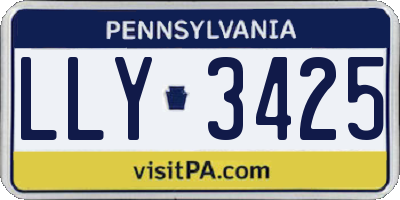 PA license plate LLY3425