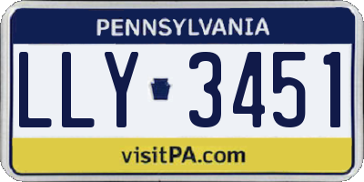 PA license plate LLY3451