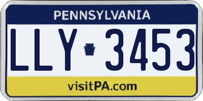 PA license plate LLY3453